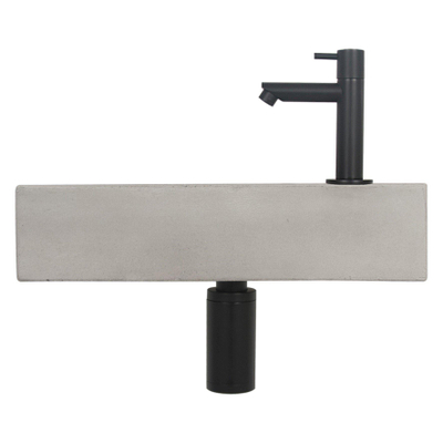 Differnz Jukon pack lave-mains – 38,5 x 18,5 x 9 cm – béton gris – robinet noir