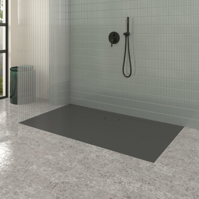 Villeroy & Boch Ecora douchebak - 160x90x3.5cm - afvoer lange zijde - anthracite (antraciet)