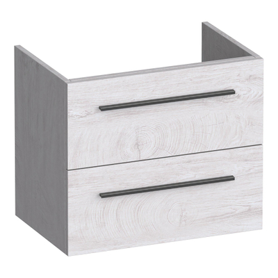 BRAUER Trust meuble sous-lavabo peu profond 60 sans poignées rapportées 2 tiroirs softclose et 1 découpe pour siphon - Forest Seashell