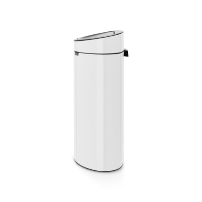 Brabantia Touch Bin Poubelle - 40 litres - seau intérieur en plastique - blanc