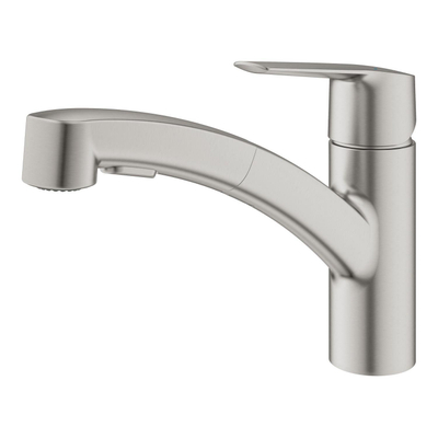 GROHE Start Robinet de cuisine - bec pivotant/extractible - inox brossé