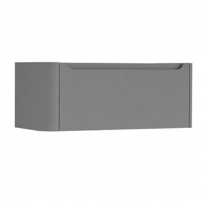 H&R Badmeubelen Juice Meuble sous lavabo - 100x45x40cm - angle gauche arrondi - 1 tiroir - poignée intégrée - gris pierre