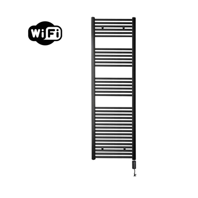 Sanicare HVW Elektrische Radiator - 172x45cm - 920W - wifi - thermostaat - zwart - rechtsonder - mat zwart