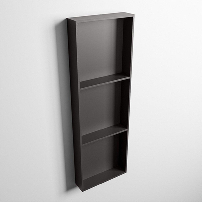 Mondiaz Easy niche 29,5x89,5x8cm - encastrable/sur meuble - 3 compartiments ouverts - Solid Surface - Gris foncé