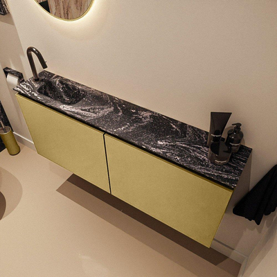 MONDIAZ TURE-DLUX 120cm toiletmeubel Oro. EDEN wastafel Lava positie links. Met 1 kraangat.