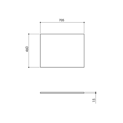 Arcqua marble topdeck 70.5x46x15cm coulé blanc brillant