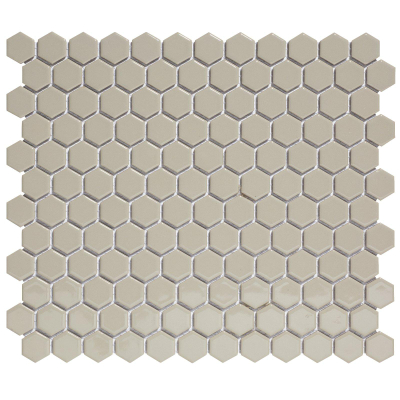 The Mosaic Factory Barcelona mozaïektegel 2.3x2.6x0.5cm Hexagon Geglazuurd porselein grijs