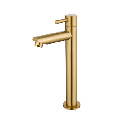Fortifura Calvi Robinet de lavabo - 23cm - rehaussé - montage sur plan - brossé laiton