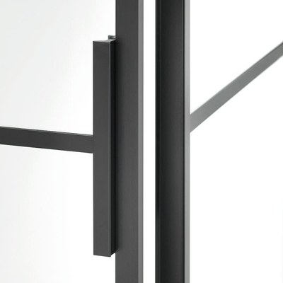 Sealskin Soho paroi latérale pour combinaison avec une porte pivotante et mortier jointuresante 90x210cm avec profil noir et verre clair