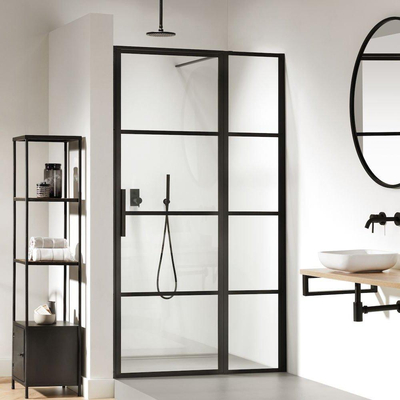 Sealskin Soho porte 2 pièces version droite 120x210cm verre noir-transparent