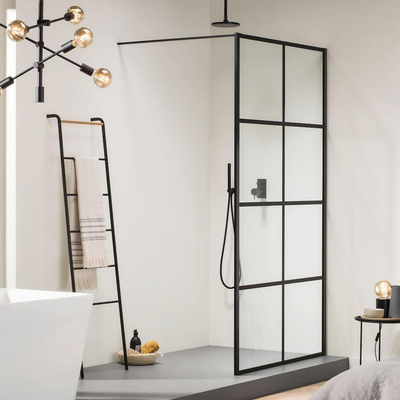Sealskin Soho douche à l'italienne type A3 140x210cm verre noir-transparent