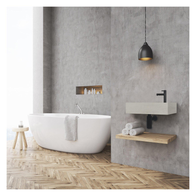 Differnz Jukon fonteinset – 38.5x18.5x9 cm – beton grijs – zwarte kraan