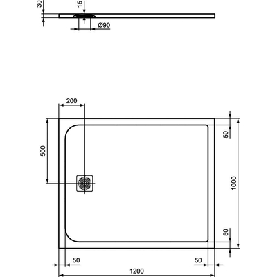 Ideal Standard Ultra Flat Solid Receveur de douche 120x100x3cm Rectangulaire Gris béton