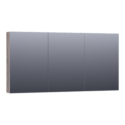 BRAUER Impress armoire de toilette – 139 x 70 x 15 cm – 3 portes, portes-miroir double face – Driftwood