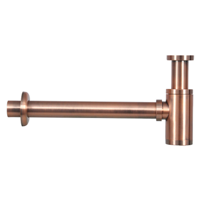 Differnz Hura kit lave-mains - 37,5x18,5x9cm - Rectangulaire - 1 trou de robinet - Robinet droit en cuivre rose - Céramique blanche