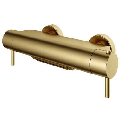 Hotbath Buddy /Buddy - thermostatische badmengkraan - met cascade uitloop - PVD - geborsteld messing (goud)