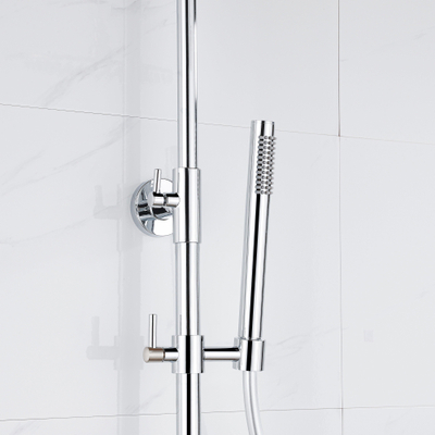 FugaFlow Eccelente Acces Regendoucheset - thermostatisch - 30cm hoofddouche - gladde slang - staaf handdouche - chroom