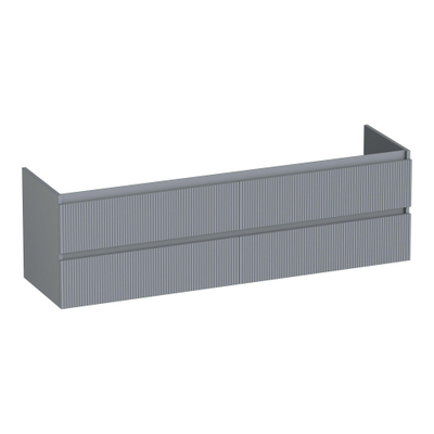 BRAUER Joy Wavy wastafelonderkast 160 4 softclose lades - greeploos - 2 sifon uitsparingen - mat grijs