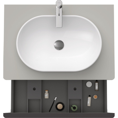 Duravit D-neo Meuble sous vasque 80x55x45.9cm 1 tiroir Gris béton mat