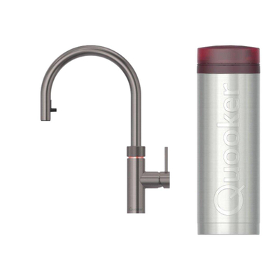 Quooker BE Fusion Round kokendwaterkraan - draaibare uitloop - PRO3 reservoir - Warm / kokend water - gunmetal