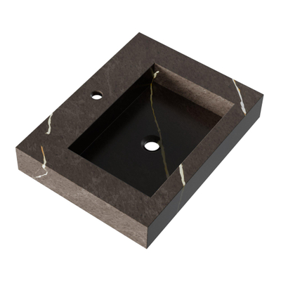 BRAUER Coral lavabo - 60x46x10cm - 1 bassin - 1 trou de robinet - composite - aspect marbre - Copper Brown