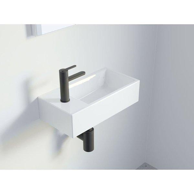 Riho Livit Tiny Wash lave-mains - 41x20.5x10.5cm - trou de robinet gauche - polybéton blanc