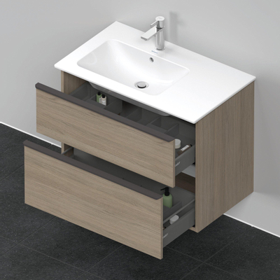 Duravit D-Neo wastafelonderkast 81x62.5x46.2cm 1 lade Eiken (terra) Mat