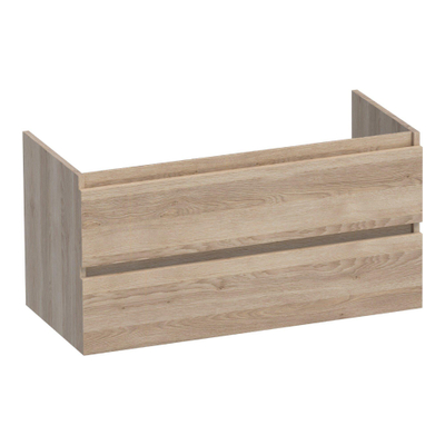 BRAUER Joy Meuble sous-lavabo - 100x46x50cm - 2 tiroirs softclose - sans poignées - 1 découpe pour siphon - Sunlit