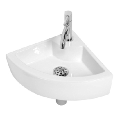 Plieger Miami pack lave-mains d'angle – 32 x 32 x 7,5 cm – céramique blanche – robinet chromé