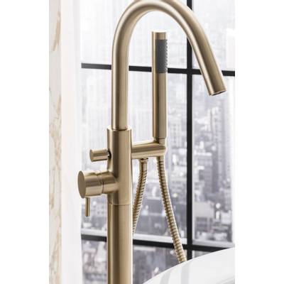 Crosswater MPRO Robinet de baignoire sur pied - avec douchette - laiton brossé