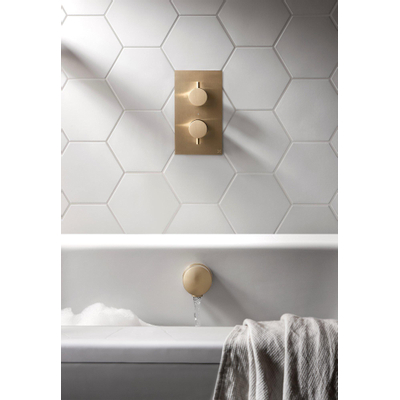 Crosswater MPRO Badkraan - inbouw - verticaal - geborsteld messing (goud)