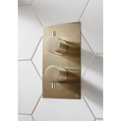 Crosswater MPRO Badkraan - inbouw - verticaal - geborsteld messing (goud)