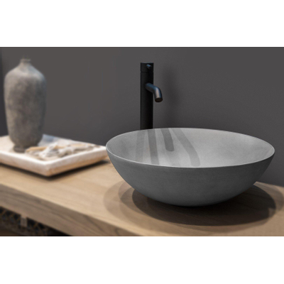 Looox céramique vasque brute - 40cm - rond - gris clair