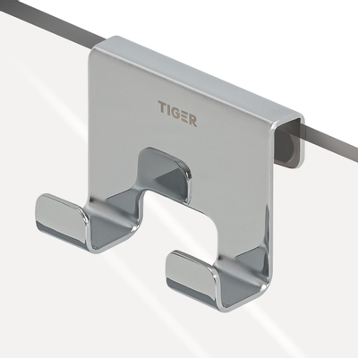 Tiger Caddy Crochet porte-serviette - pour paroi en verre - 6-8mm - Chromé