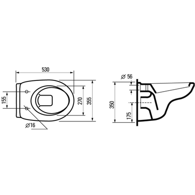 Plieger Brussel New WC suspendu à chasse profonde blanc