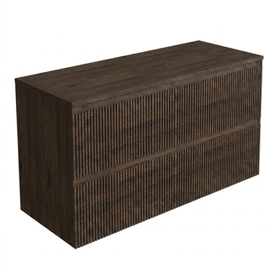 Saniclass Holz Atelier Badkamermeubelset - 120x45x60cm - topblad - zonder kraangaten - 2 lades - Charcoal