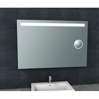 Wiesbaden Tigris miroir rectangulaire avec LED et miroir de rasage 120 x 80 cm