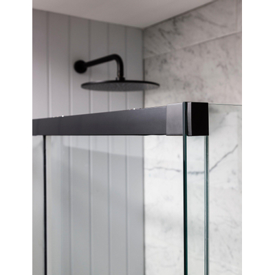 Crosswater MPRO porte de douche coulissante - 150x195cm - softclose - anti-calcaire - noir mat - DESTOCKAGE