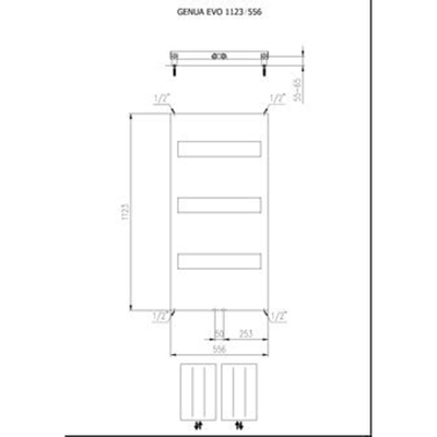 Plieger Genua EVO designradiator horizontaal 1125x550mm 471W wit