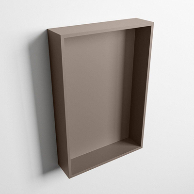 Mondiaz Easy niche 29,5x44,5x8cm - encastrable/sur meuble - 1 compartiment ouvert - Solid Surface - Fumée