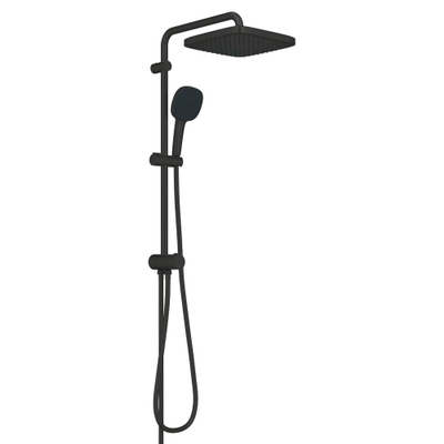 Grohe Vitalio Comfort 250 QuickFix Douche pluie - pomme de douche 25cm - douchette carrée - 2 jets - sans inverseur - noir mat