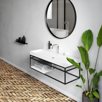 Clou Frame 110x42cm profil tubulaire INOX Noir mat