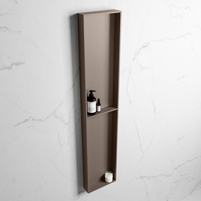 Mondiaz Easy nis 29.5x89.5x8cm voor Inbouw/opbouw 2 open vakken Solid surface Smoke/Smoke