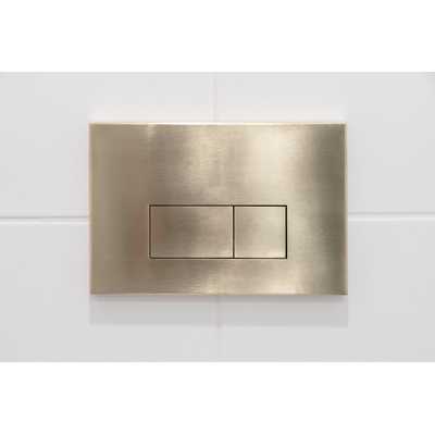 Geberit Bâti-support encastrable - UP320 - plaque de commande QeramiQ metal - DualFlush - boutons rectangulaires - Laiton brossé
