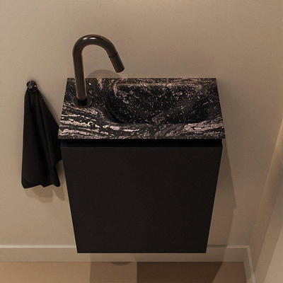 MONDIAZ TURE-DLUX 40cm toiletmeubel Urban. EDEN wastafel Lava positie rechts. Met 1 kraangat.