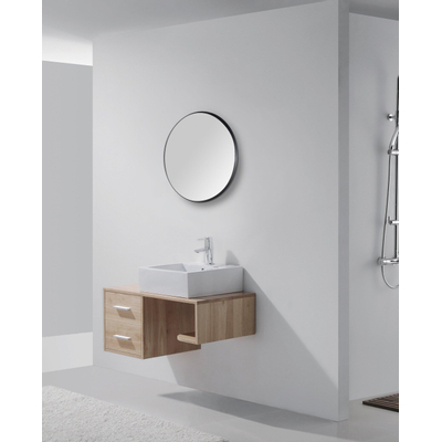 Saniclass Exclusive Line Miroir rond 60cm cadre Noir mat