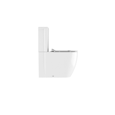 Crosswater Kai X WC à poser - avec coude d'écoulement - 37x62x39.5cm - avec réservoir et lunette wc - céramique - blanc