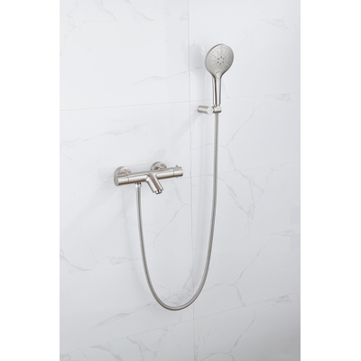 Fortifura Calvi Handdouche - diameter 12cm - rond - 3 standen - PVD - geborsteld RVS