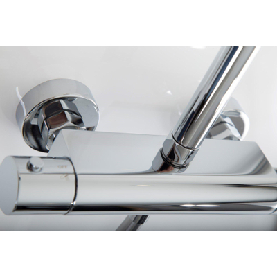 Brauer Chrome Edition Colonne de douche pluie avec robinet thermostatique douche de tête 20cm avec douchette chrome