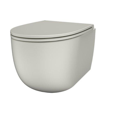 QeramiQ Élan WC suspendu – sans bride – profondeur 53 cm – avec abattant softclose – blanc mat
